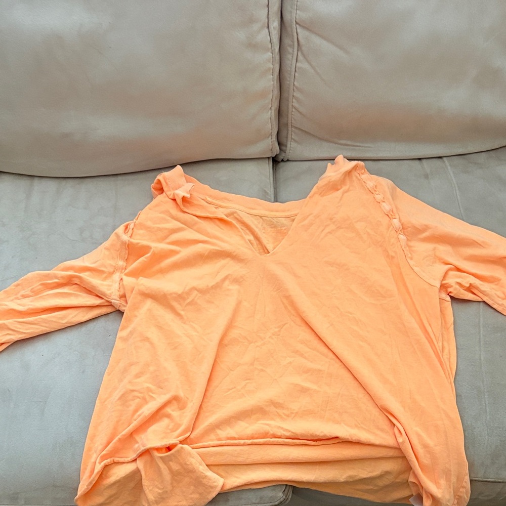 FP Movement by Free People Orange Long Sleeve V-Neck Top